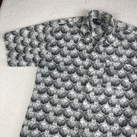 Vintage Southpole Short Sleeve Button Shirt Men's L y2k Psychedelic's AOP (READ) - Picture 3 of 16